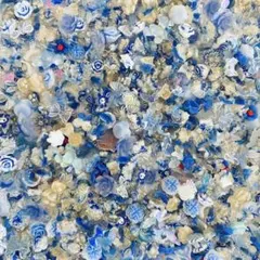 【50個】ブルー素材mix　ネイルパーツ　デコパーツ　まとめ売り　量産　ゴールド