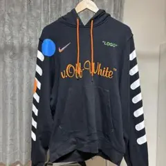 超人気コラボ　オフホワイト×ナイキ☆両面ロゴ入りパーカー 美品 即完売モデル