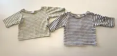 Tシャツ　ベビー　70cm 七分袖　ボーダー柄　2枚セット　ユニセックス
