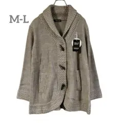 【新品】グレー ニットカーディガン　羽織り　ミセス　シニア　M-L ジャケット