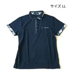ブルーレーベル クレストブリッジ 半袖 ポロシャツ チェック ネイビー