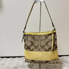コーチ COACH ショルダーバッグ　トートバッグ　レザー　ミニ　黄色