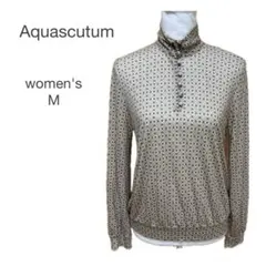 Aquascutum カットソー 長袖 ハイネック リボン付き M相当 薄手のサムネイル