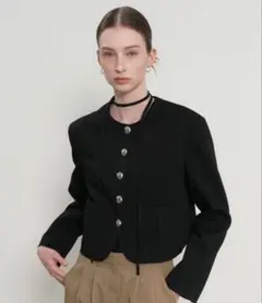 新品】Ameri 2WAY SQUARE NECK CROP JACKET - メルカリ