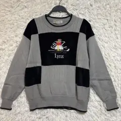 美品　Lynx　ゴルフ　ウール100%　ニット　セーター　好配色　L