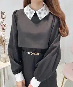クラシカル♡配色ビジューワンピース