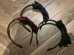 美品　リボン付きカチューシャ 3個セット