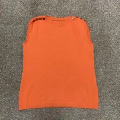 美品　フォクシー　オレンジ　ノースリーブ　カシミヤ　シルク　38のサムネイル