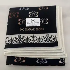 HANAE MORI黒 蝶柄ハンカチ