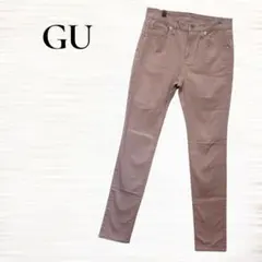 GU/ストレッチスキニーパンツ/カラーパンツ/M/ピンクベージュ/美脚デニム