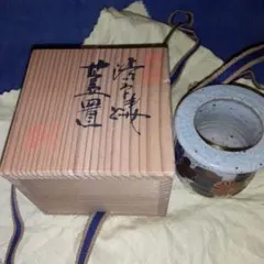 【茶道具】上野良樹造　ガラス蓋置　陶象造　花鳥画蓋置セット 茶道具】上野良樹造 ガラス蓋置 陶象造 花鳥画蓋置セット 2025