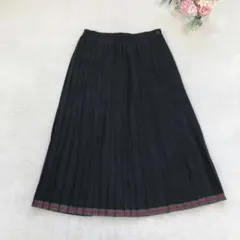 ガールガール プリーツスカート シンプル フレア 裾チェック カジュアル 可愛い