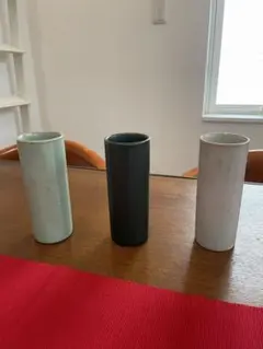 未使用　陶器製湯飲み3個セット　モダン　食器　東茶寮