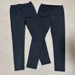 キッズ スパッツ レギンス 2枚セット あったかタイプ 濃グレー　チャコール　③