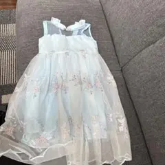 水色 刺繍入りドレス 140cm