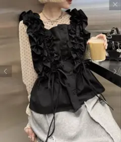 HYEON ballerina gilet バレリーナジレ ブラック - メルカリ