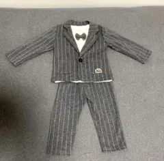 キッズ ストライプ グレー フォーマルスーツ 80cm