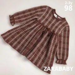 ZARABABY　ニットチェック柄ワンピース　2-3y98