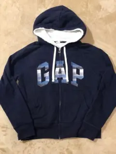 GAP ジップアップパーカー　裏地ボア　M ネイビー