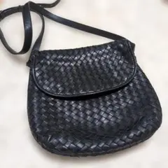 ESTINE　黒メッシュレザー ショルダーバッグのサムネイル