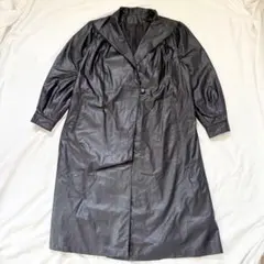 O0's vintage フェイクレザー ロングコート ブラックのサムネイル