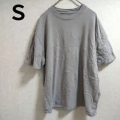 Tシャツ【S】半袖 グレー やわらか シンプル 無地 ラフ 楽 春夏