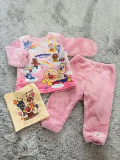 アンパンマン ベビーパジャマ 腹巻きおまけ付き あったかフリース 裏起毛