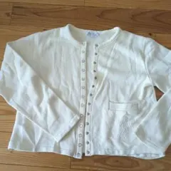 アニエス・ベー　カーディガン　白
