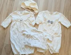 プティマイン ツーウェイオール・ドレス２枚+肌着 セレモニー 退院着 帽子付き