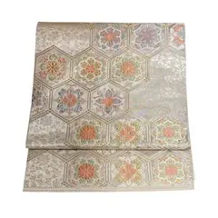 華やか六角形花柄　袋帯