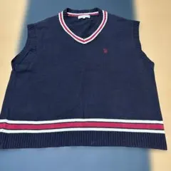 U.S. POLO ASSN. ネイビー Vネックベスト サイズF