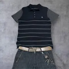 00s DIESEL border henryneck/Y2K/swag/Ｄロゴ