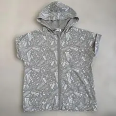 ピカチュウ フード付き半袖パーカー グレー