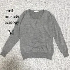 アース ミュージックアンドエコロジー　薄手　全体ラメ入りニット　M ウールのサムネイル