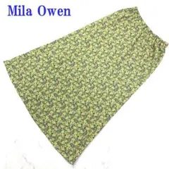 新品タグ付 ミラオーウェン ロングスカート 花柄 イエロー １ C4598