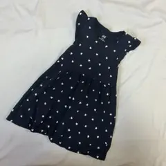 美品　《 H&M 》 ベビー服　90サイズ　ワンピース　ネイビー　ハート