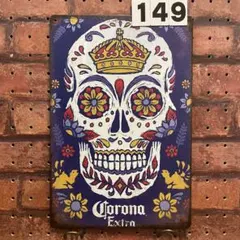 シュガースカル corona メキシコ《149》ブリキ 看板 レトロ風 ☻