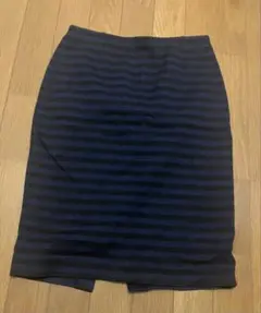 UNIQLO ネイビー ブラック ストライプ タイトスカート