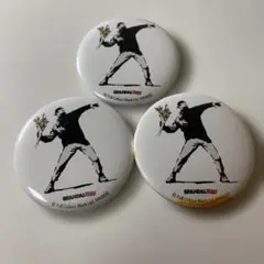 ◆サビあり◆バンクシー風ピンバッジ3個セット13-533