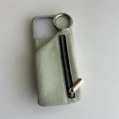 ajew ライトグリーン レザー iPhoneケース