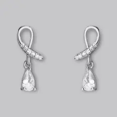 揺れる　雫　しずく　シルバーピアス　CZ ジルコニア　S925刻印【両耳セット】