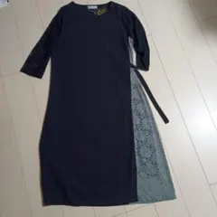 新品LACE LADIES ロングワンピース　ネイビーレース　XXL