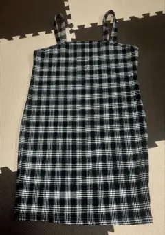 SHEIN チェック柄 ノースリーブ ミニワンピース L