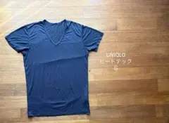 UNIQLO ヒートテック Ｓサイズ ネイビー ダークブルー Vネック Tシャツ