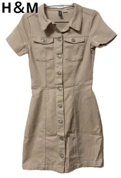 H＆M デニムミニ丈ワンピース 34