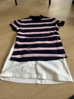 VIVA HEART ストライプ ハイネックポロシャツ