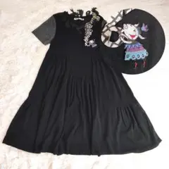 アルベロベロ　ニット　ワンピース　刺繍　動物　カットワーク　ビーズ　日本製