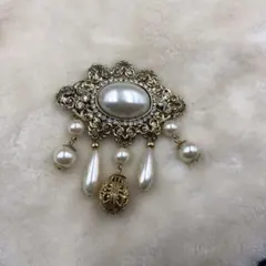 ヴィンテージ ゴールド パール ブローチ