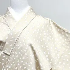 付け下げ　金駒刺繍　桜　花吹雪　花びら　ぼかし染　着物　035k