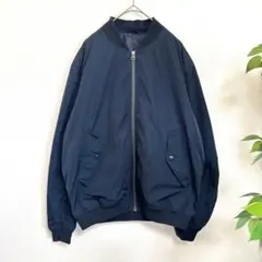 【GU ジーユー】MA-1ブルゾン　ジップアップジャケット　ネイビー　M男女兼用
